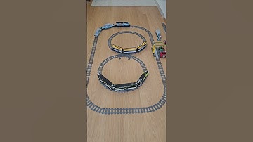 New X-curve crossing with three LEGO trains running smoothly