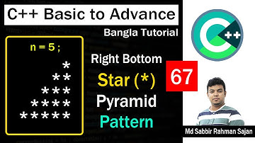 C ++ Basic to Advance Bangla Lecture 67 | Right Bottom Star Pattern