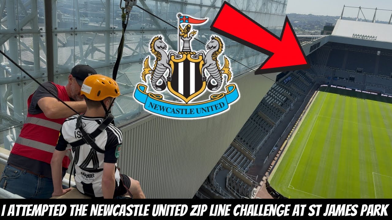 I GOT PUSHED OFF the Newcastle United away end at St James Park on a zip line !!!!!
