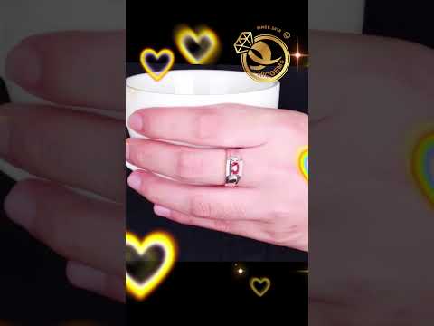 Nhẫn nam GARNET đỏ VÀNG TRẮNG 18K