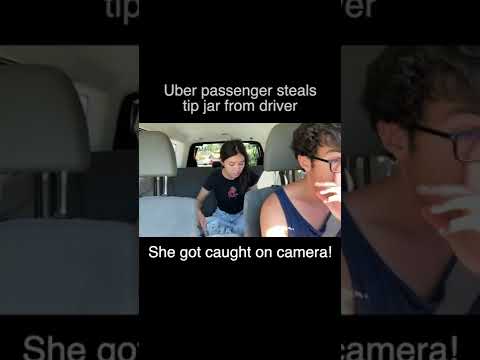 Uber Passenger Steals Tip Jar From Driver!