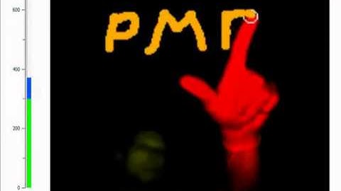 PMD[vision] CamBoard nano - finger tracking. Touchless writing with your finger