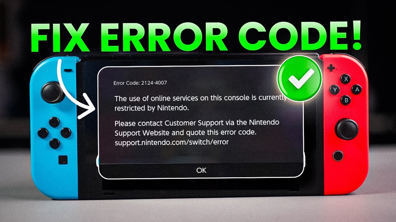 Fix Error code 2124-4007 in Nintendo Switch - YouTube