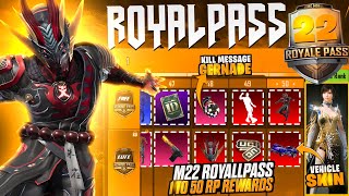 M22 Royal Pass | 1 To 50 Rp Rewards |Kill Msg Grenade , Vehicle Skin |PUBGM