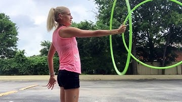 Short explanation of the butterfly (same time/ opposite direction) with two hoops on one arm.