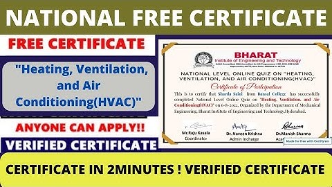 National Level Certificate Online | National Level Quiz Certificate | Free Certificate