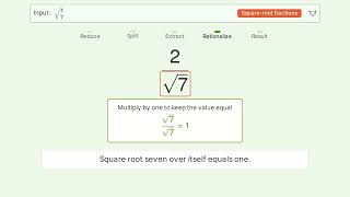 Simplify sqrt(4/7) - Square Root of a Fraction | Tiger Algebra Solver