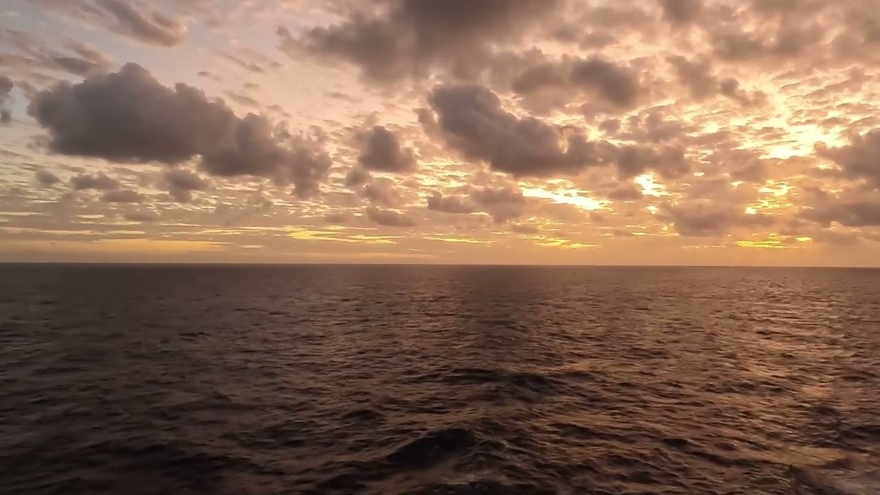 Beautiful Sunset in the Caribbean sea, Views from a Cruise Ship