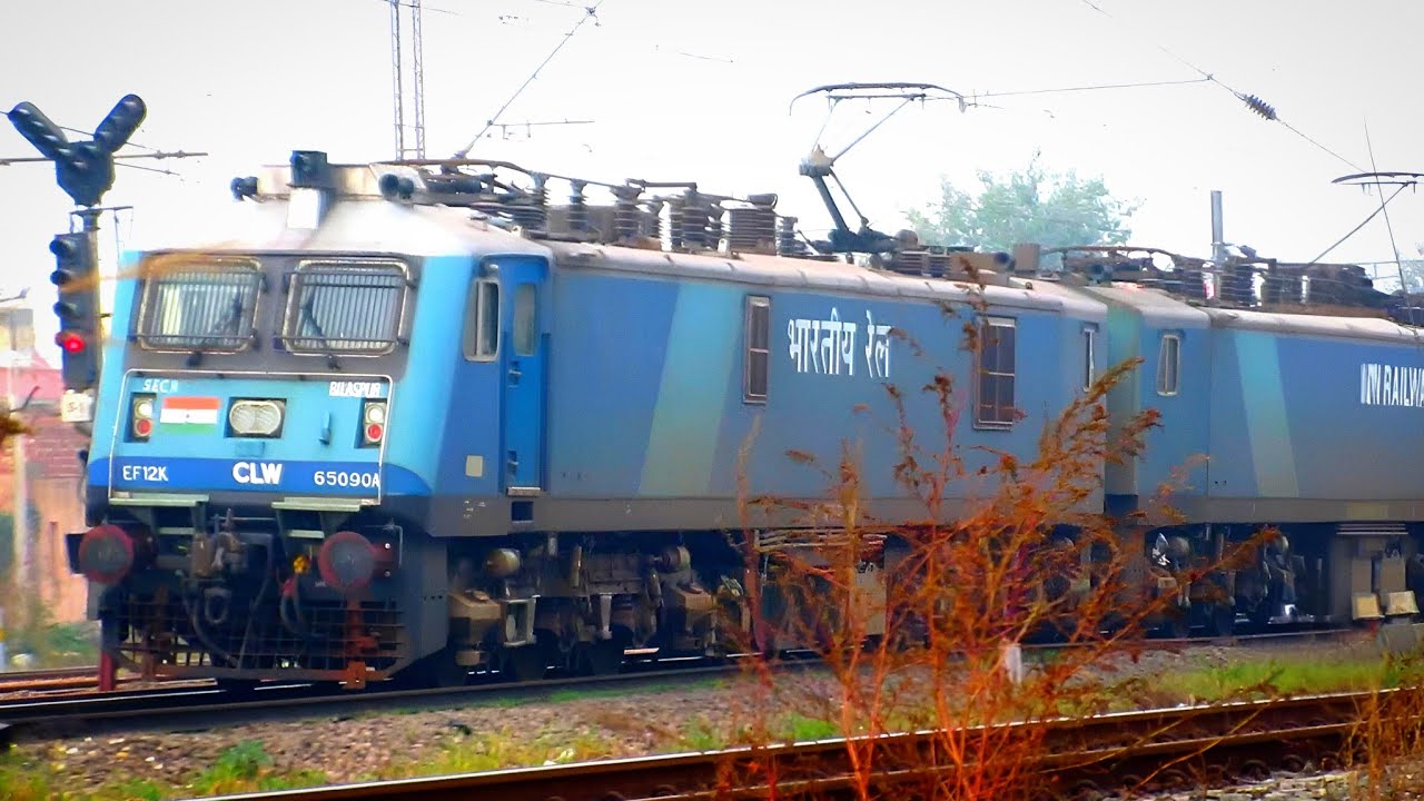 POWERFUL Bilaspur EF12K + Bhilai WAG9HC + Vatva WAG-9HC + DDU WAG7 | Trains with different Wagons
