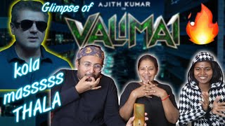 Glimpses Of Valimai REACTION 😍|| Ajith Kumar | Yuvan Shankar Raja | Vinoth||Ramstk Family Reactions