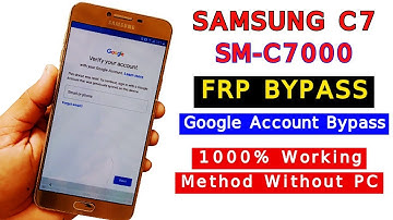 Samsung C7 FRP Bypass 2023 | SAMSUNG (SM-C7000) FRP Lock Remove | Google Account Unlock Without PC