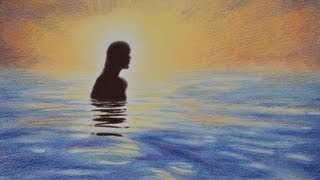 How to Draw a Seascape With Girl in Color Pencils