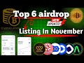 TOP 6 Upcoming Crypto Airdrops November 2025 |Airdrop TGE Dates Revealed! #Tecnicalfact #airdrop