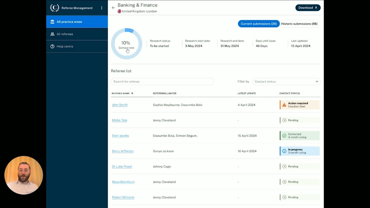 Introducing Referee Management | Chambers Profile Platform