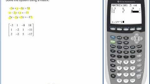 Reduced Row Echelon Form - RREF TI 84