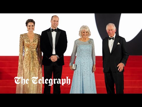 Prince Charles, Duchess of Cornwall and Cambridges arrive at James Bond premiere