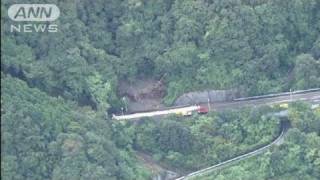 【台風9号】東名で通行止め　土砂2キロに渡り流出（10/09/09）