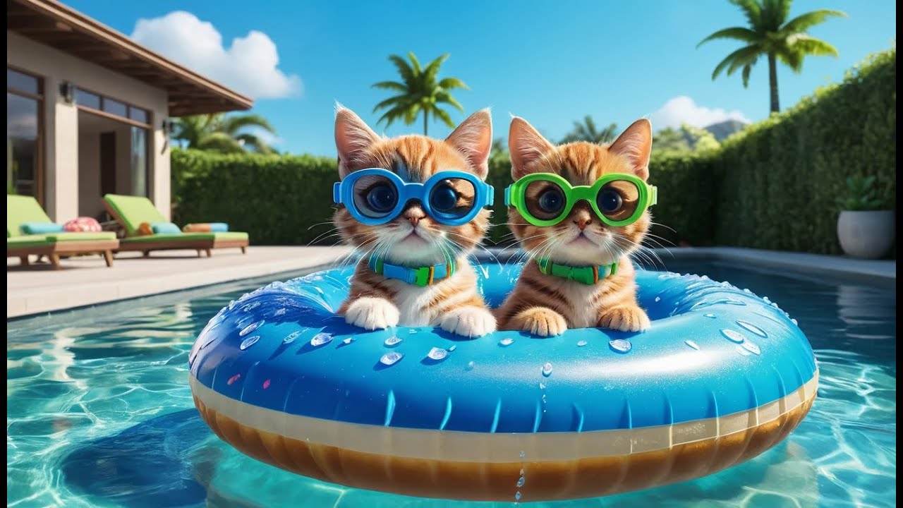 Six Little Kittens – Pool Party Time | Fun Summer Song for Kids