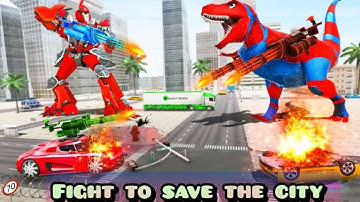 Dino Robot Car Game - Flying Robot Transforming Game - Save the city from aliens #34