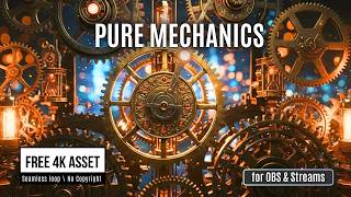 FREE Steampunk Stream Overlay | Animated Clockwork Loop 4K