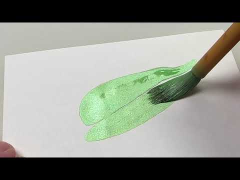 Metallic Green Liquid Sumi Ink - swatch on white paper