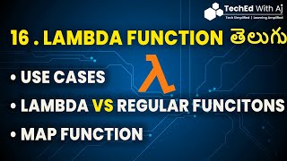 Lambda function in Python Simplified || In Telugu || TechEd With Aj