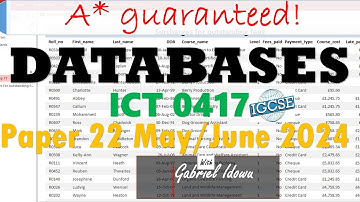 IGCSE || ICT 0417 || May/June 2024 || Paper 22 || Databases using MS Access