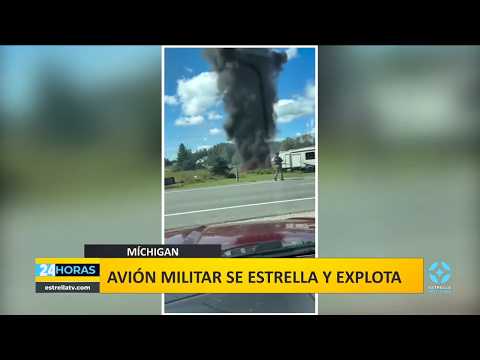 🟡 Se estrella y explota un F-16 del ejército en Michigan | Noticiero 24 Horas Noche