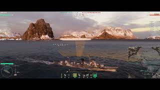 World of Warships Super Hayate killing super ships. First Bood, 2x Devastating Strike, Double Kill.