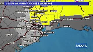 Meteorologist Blake Mathews gives update on severe weather in Texas, Louisiana