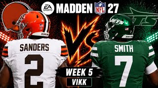 Browns vs Jets Week 5 Simulation | Madden 27 Draft Rosters