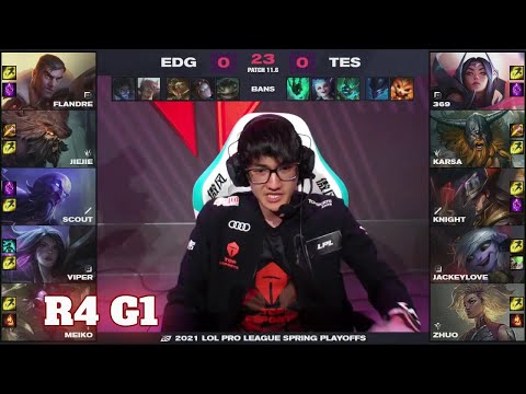 EDG vs TES - Game 1 | Round 4 LPL Spring 2021 playoffs | Edward Gaming vs Top Esports G1