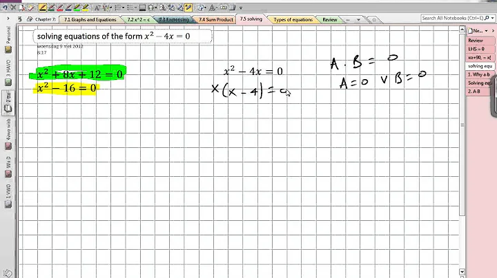 solving quadratic equations of the form x^2 - 4x=0