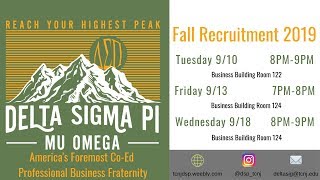 Delta Sigma Pi | TCNJ | Fall Recruitment 2019