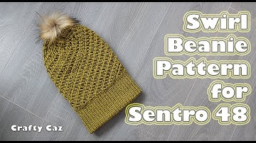 Swirl Pattern Beanie for the Sentro 48 circular knitting machine #knitting #beanie #hat