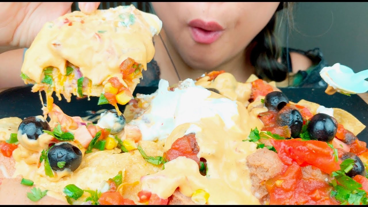 ASMR Ultimate CHEESE NACHOS gooey crispy greasy sounds *No Talking* 먹방 suellASMR