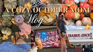 OCTOBER MOM VLOG 🍁🎃 a cozy morning, pumpkin patch, fall simmer pot, trader joe's haul & more!