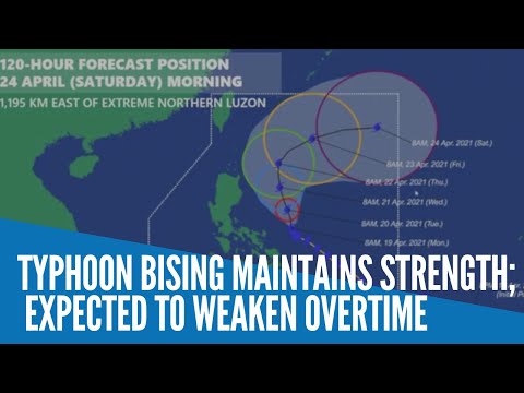 Typhoon Bising maintains strength, expected to weaken over time