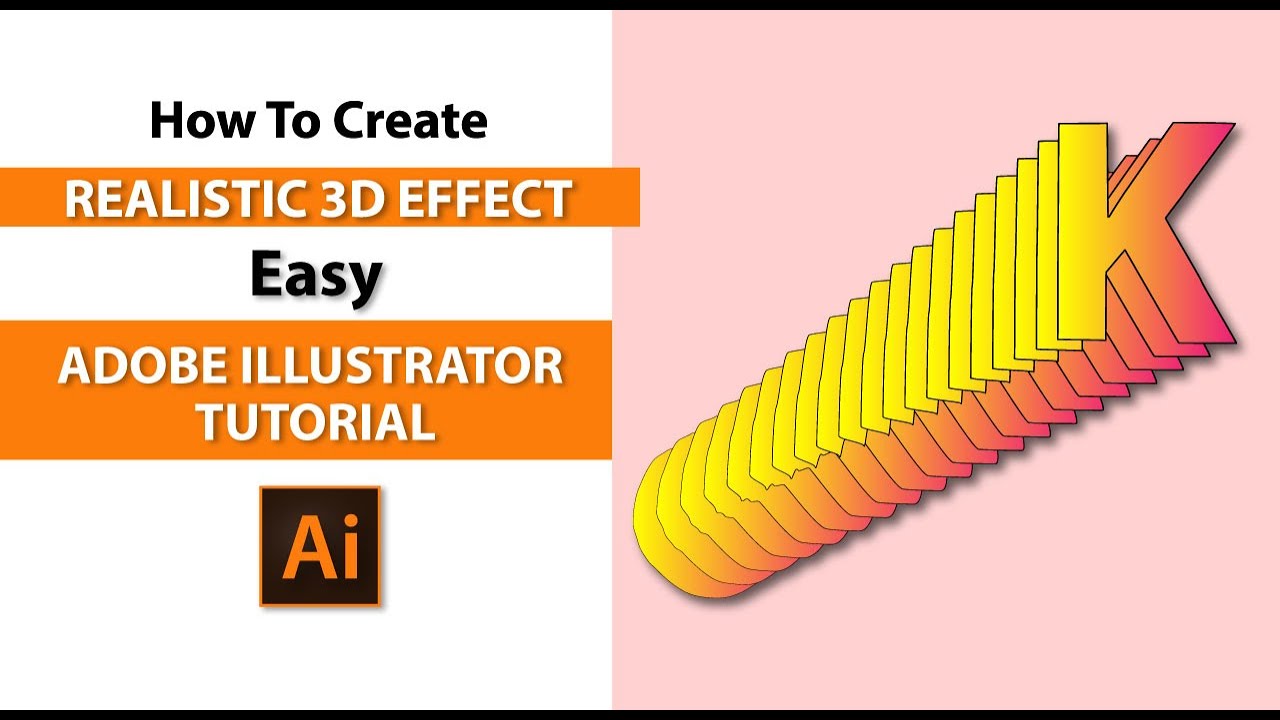 How to Create a 3D Effect in Adobe Illustrator Tutorial - YouTube