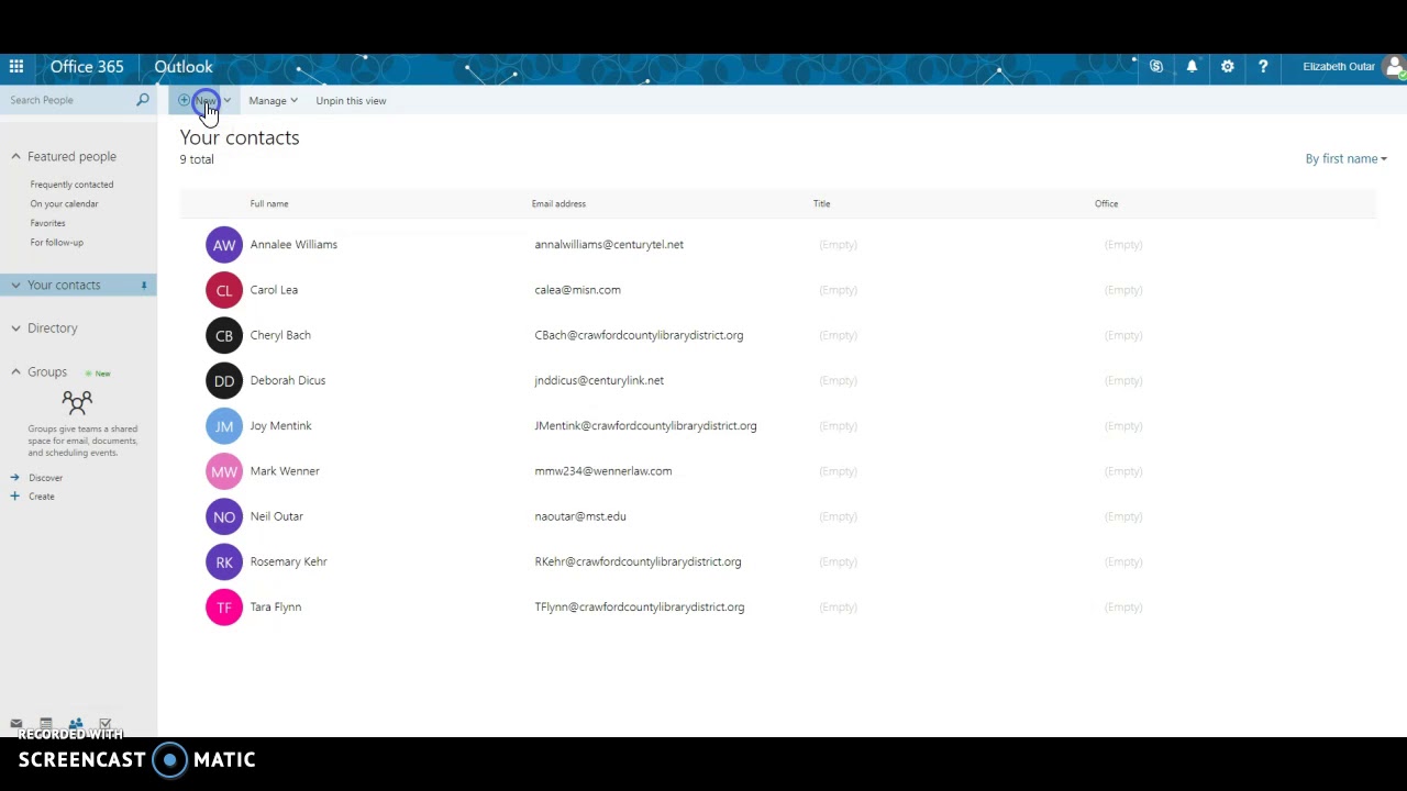 Adding A Basic Contact To Office 365 YouTube