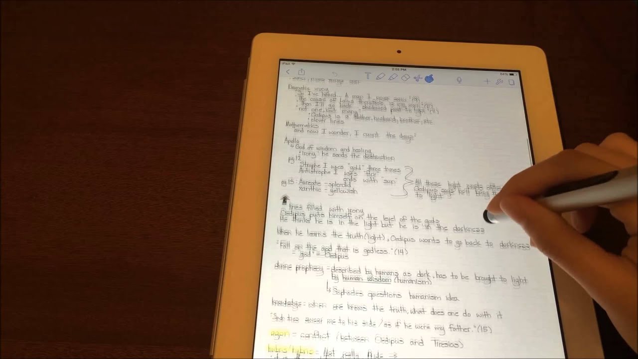 Handwriting on the iPad for school