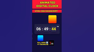 Animated Digital Clock With Html Css And JavaScript #coding#htmlcss#code#shorts#foryou#clock