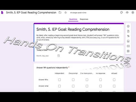 IEP Goal Data Tracking with Google Forms