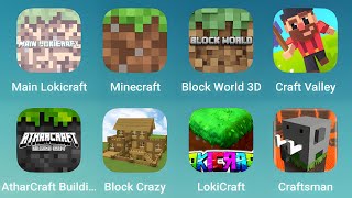 Main Lokicraft, Minecraft, Block World 3D, Craft Valley, Athar Craft Build, Block Crazy, Craftsman