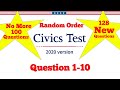 Civics Questions 2021 -  Part 1 | New 128 Questions | One Answer | Random Order | US Citizenship