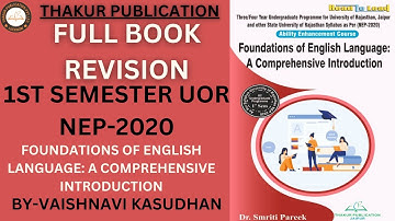 Foundations of English Language: A Compre. Intro | Full Book Revision | B.A.1st Sem | UOR Jaipur