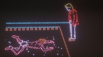 A drone show in Bradford recreates David Hockney