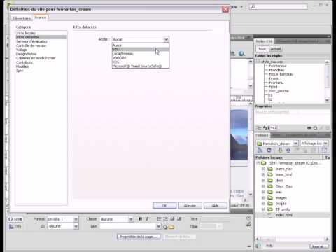 Formation Dreamweaver -29- Connexion FTP sur un serveur distant
