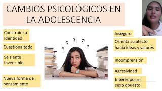 Cambios psicológicos y sociales en la Adolescencia