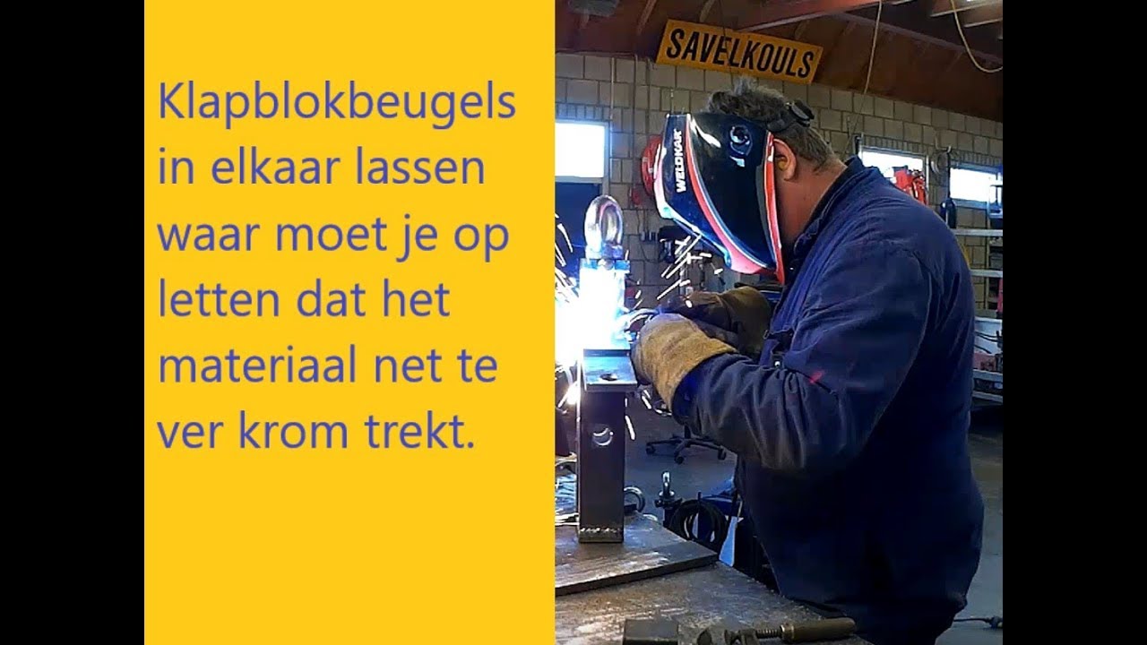 Het krom trekken van het materiaal tijdens lassen een klapblokbeugel